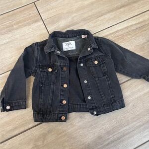 Zara toddler girl Black Denim Jacket